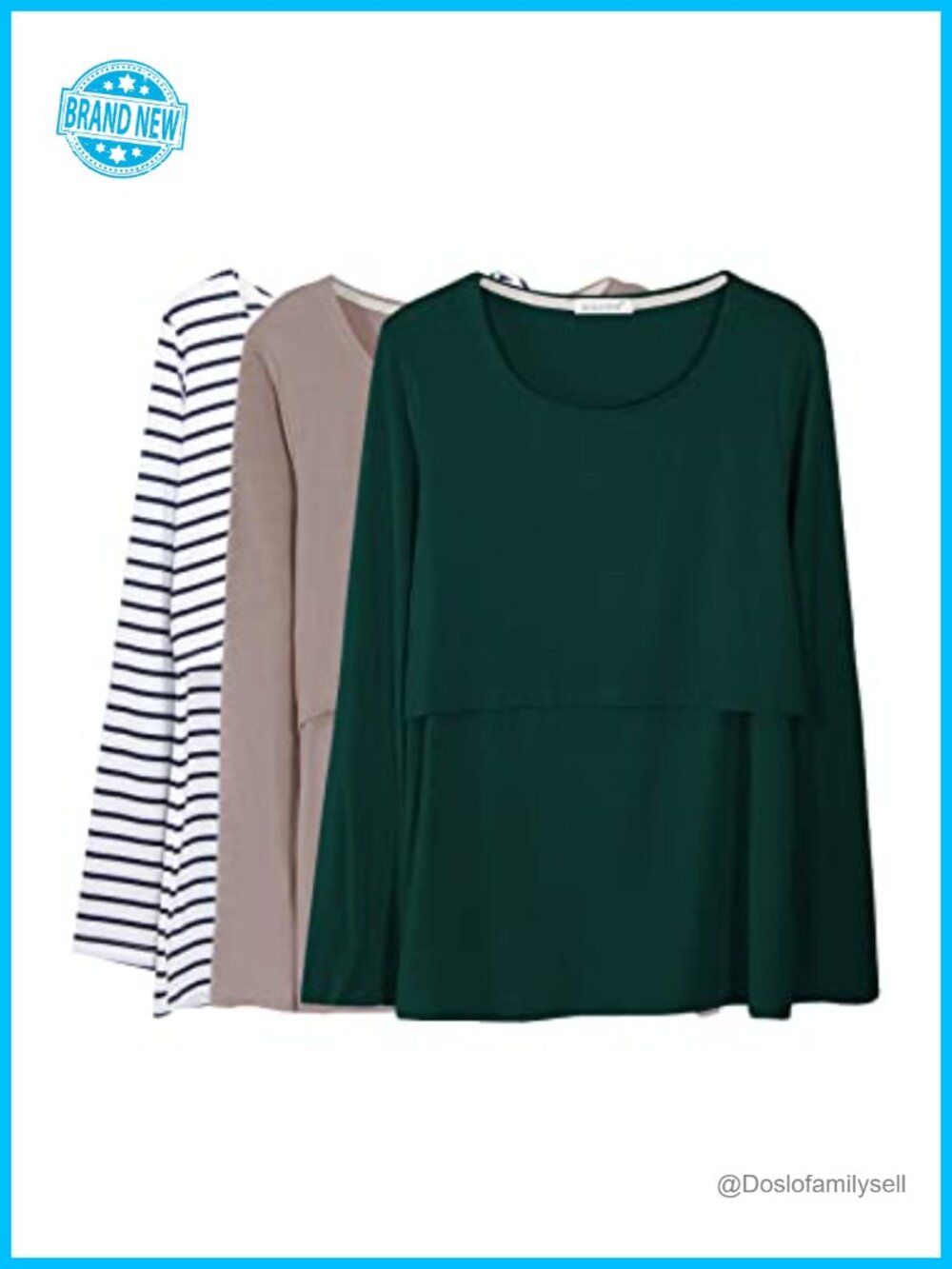 Long Sleeve Nursing Tops Breastfeeding Shirts for Women Stretch Stretch Pull On